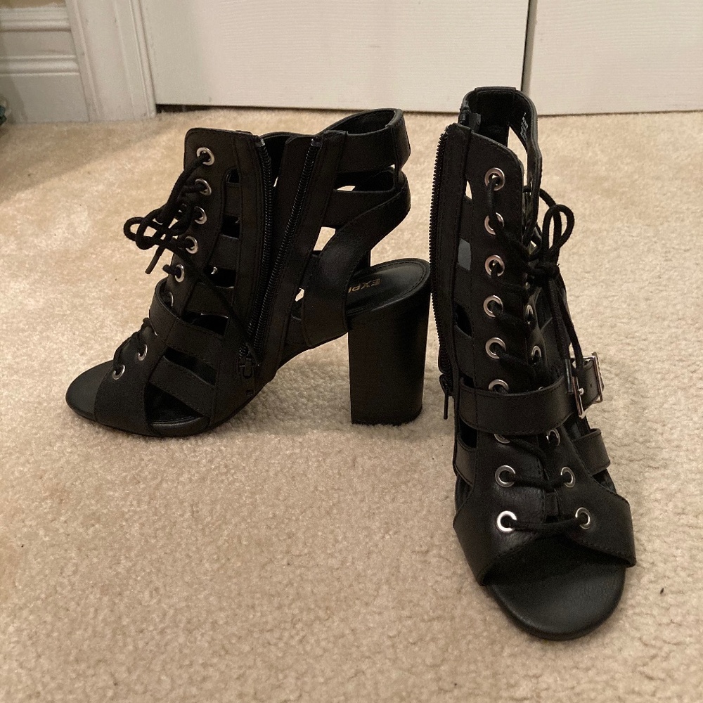 Express Lace Up Strappy Heels